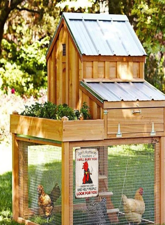 Bnesi Metal Vintage Chicken Coop Tin Decor Chicken Coops Street Signs Home Wall Decor for Living Room Bedroom Indoor Outdoor Chicken Decor for Coop Funny Outdoor (Funny, Medium) - Image 3